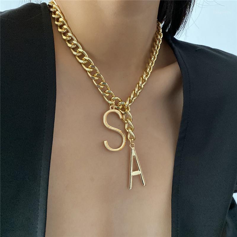 Pendant Necklaces Initial Letter Necklace Gold Color Cuban Chain Statement For Women Chunky Chains Punk Collares Jewelry, Silver
Pendant Necklaces Initial Letter Necklace Gold Color Cuban Chain Statement For Women Chunky Chains Punk Collares Jewelry, Silver