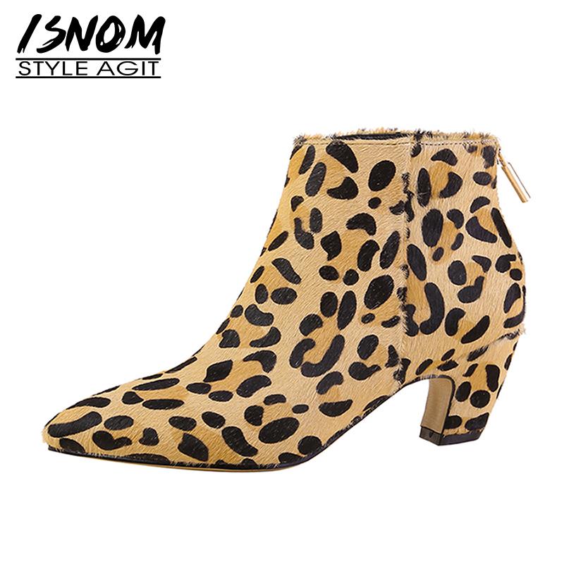 ISNOM Leopard Ankle Boots Women Horsehair Pointed Toe Booties Kitten Heels Shoes Woman High Heel Boot Ladies Shoes Fashion, Black
ISNOM Leopard Ankle Boots Women Horsehair Pointed Toe Booties Kitten Heels Shoes Woman High Heel Boot Ladies Shoes Fashion, Black