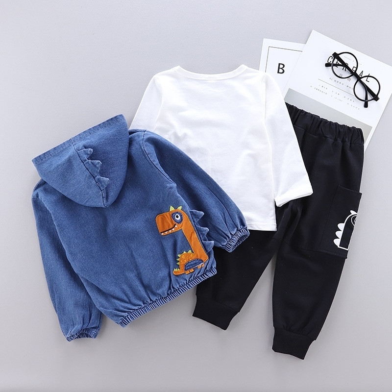 Children Boys Clothing Sets Spring Autumn Kid Boys Clothes Sets Cotton Denim jacket Top Pants Toddler Clothes Suit LJ200917