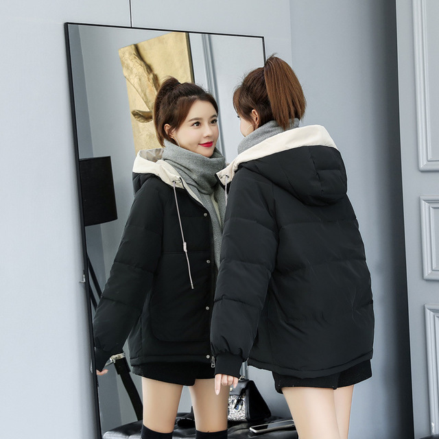 Down padded jacket women short winter Korean student bread jacket loose thick padded jacket coat 201017