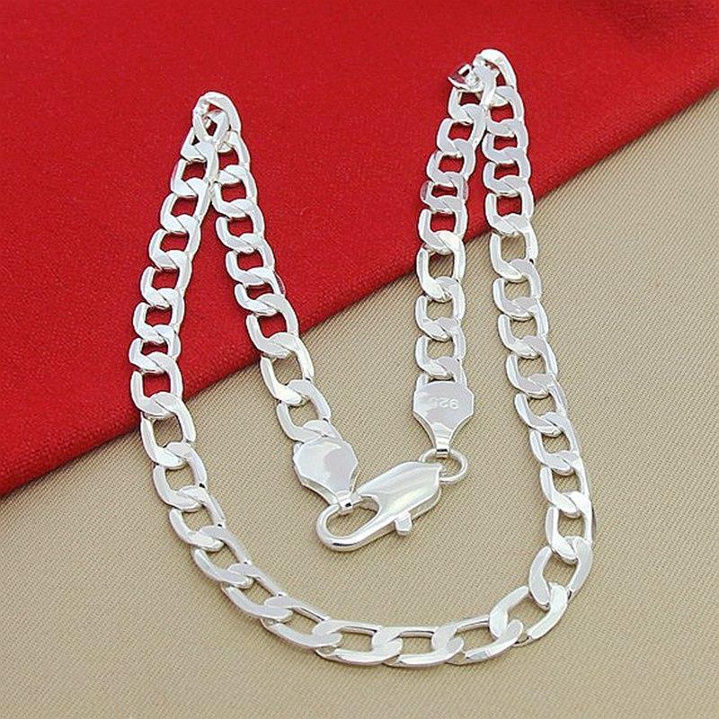 Men 8MM Hip Hop Chain Necklaces 925 Sterling Silver Jewelry Quality Statement Necklace For Male 16-18-20-24 Inches
Men 8MM Hip Hop Chain Necklaces 925 Sterling Silver Jewelry Quality Statement Necklace For Male 16-18-20-24 Inches