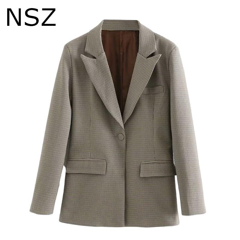 NSZ Women Houndstooth Office Blazer Long Sleeve Elegant Chic Plaid Suit Coat Work Business Formal Jacket Outerwear, 20-1
NSZ Women Houndstooth Office Blazer Long Sleeve Elegant Chic Plaid Suit Coat Work Business Formal Jacket Outerwear, 20-1