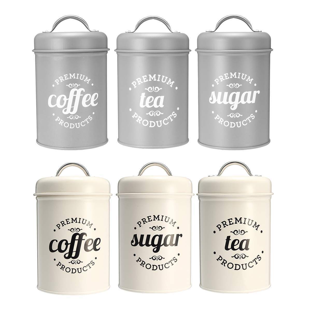 3Pcs/set Storage Box Tea Sugar Coffee Canister For Kitchen Food Containers Jars Bottles Candy Storage Bottles Jars Bowl Boxing 201030