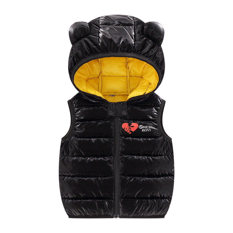 2020 Hooded Child Waistcoat Children Outerwear Winter Coats Kids Clothes Warm Cotton Baby Boys Girl Silver Vest For Age 1-5 Yrs LJ200828