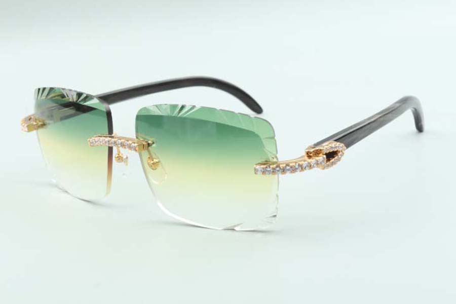 2021 Newest style cutting lens endless diamonds sunglasses 3524020, natural black textural buffalo horns temples glasses, size: 58-18-140mm
2021 Newest style cutting lens endless diamonds sunglasses 3524020, natural black textural buffalo horns temples glasses, size: 58-18-140mm