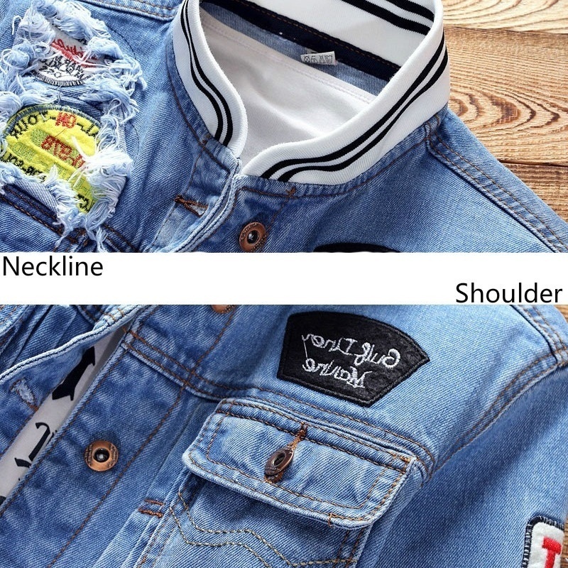 Mens Denim Jacket New Spring Casual Slim Fit Stand Collar Pilot Zipper Jackets Male Streetwear Men Loose Jean Fashion Coats 201119