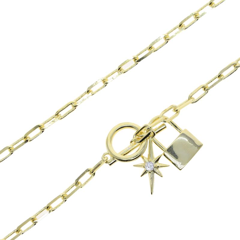 2020 New Gold Color CZ Lock Star Necklace OT Buckle Large Circle Cuban Link Locks Choker Stars Charm Necklace Women Jewelry
2020 New Gold Color CZ Lock Star Necklace OT Buckle Large Circle Cuban Link Locks Choker Stars Charm Necklace Women Jewelry