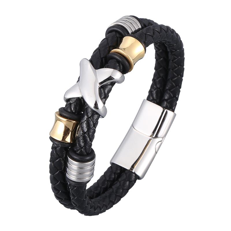 Charm Bracelets Diy Double Layer Men Male Genuine Leather Bangles Trendy Stainless Steel Chain Link Handmade BB0949
Charm Bracelets Diy Double Layer Men Male Genuine Leather Bangles Trendy Stainless Steel Chain Link Handmade BB0949