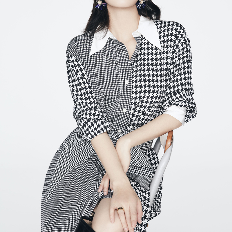 2021 Fall/winter New Houndstooth Printing Sleeve Long Casual Mid-length Shirt Dress of High-quality Fashion Ladies Gmy4, Black
2021 Fall/winter New Houndstooth Printing Sleeve Long Casual Mid-length Shirt Dress of High-quality Fashion Ladies Gmy4, Black