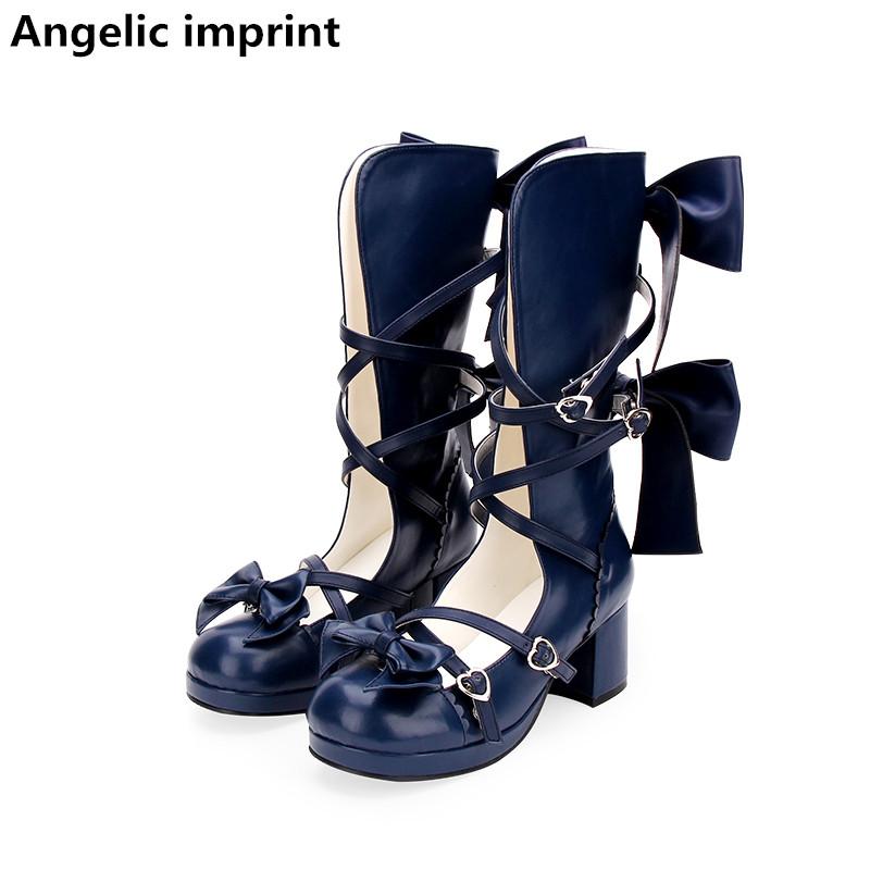 Angelic imprint mori girl Women sweet beautiful shoes lady high heels lolita boots woman princess dress party pumps bowtie 33-47, Black
Angelic imprint mori girl Women sweet beautiful shoes lady high heels lolita boots woman princess dress party pumps bowtie 33-47, Black