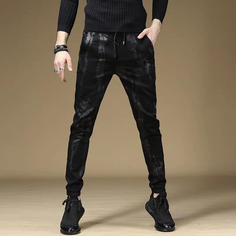 New Summer thin black man pants Korean self-cultivation Harlan beam men's male skinny elastic trousers sweatpants, As pic
New Summer thin black man pants Korean self-cultivation Harlan beam men's male skinny elastic trousers sweatpants, As pic