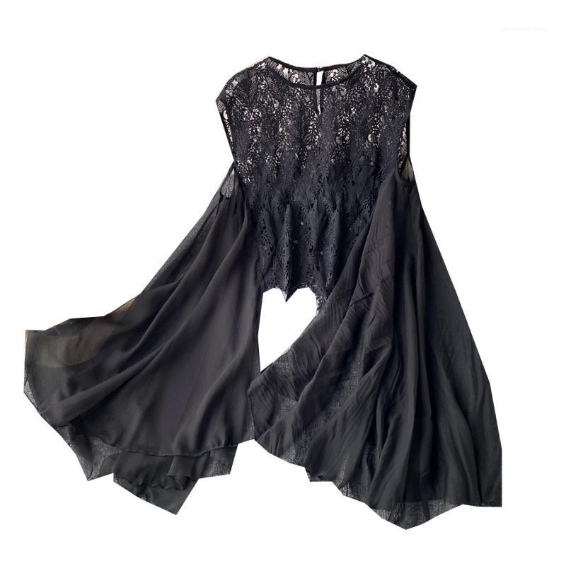 2020 Summer Loose Sexy Hollow Lace Shirt Crew Neck Sleeveless Western Super Fairy Flare Sleeve Strapless Top Female Lace Dress1, Black
2020 Summer Loose Sexy Hollow Lace Shirt Crew Neck Sleeveless Western Super Fairy Flare Sleeve Strapless Top Female Lace Dress1, Black