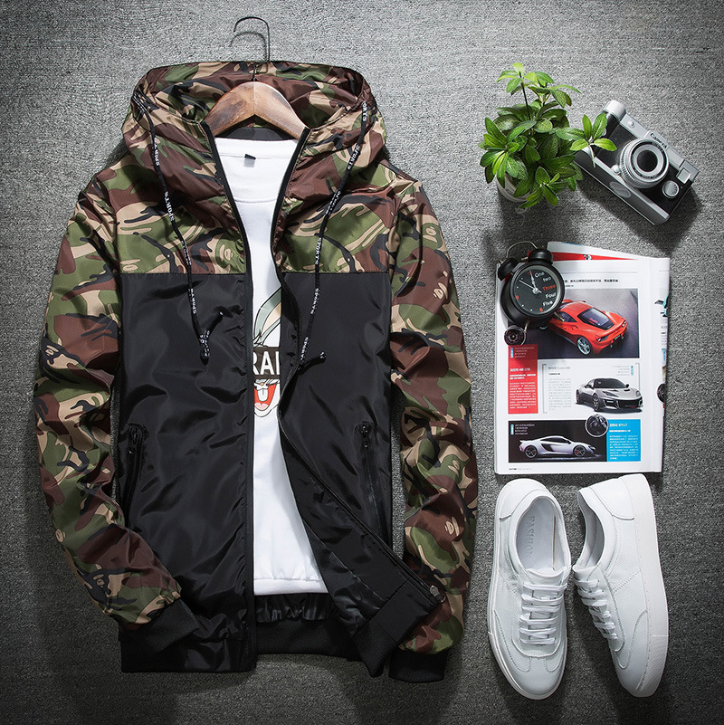 Men's Jackets Spring Autumn Mens Casual Camouflage Hoodie Jacket Men Waterproof Clothes Windbreaker Coat Male Outwear Street Clothing B4