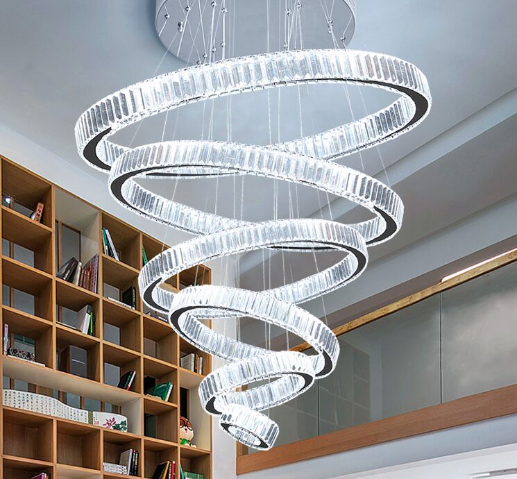 Modern Chandelier for Living Room Large Hotel Hall Staircase LED Crystal Chandeliers Round Rings Light Fixtures Home Decor Lamp
Modern Chandelier for Living Room Large Hotel Hall Staircase LED Crystal Chandeliers Round Rings Light Fixtures Home Decor Lamp