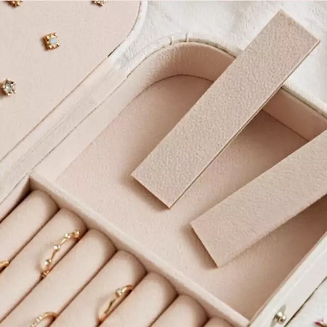 Jewelry Box PU Leather Jewellery storage Earring Boxes Packaging Storage Display Case Organizer for Home Travel girl gift T200917
