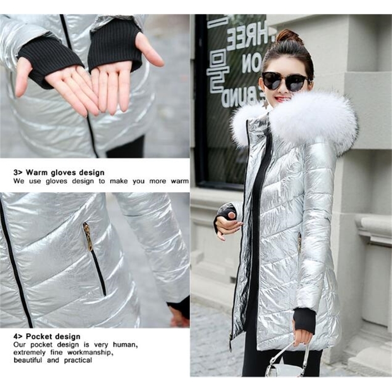 Autumn winter jackets women white Fur collar parkas women Slim Hooded keep Warm Female down cottonpadded coat Plus size 201019