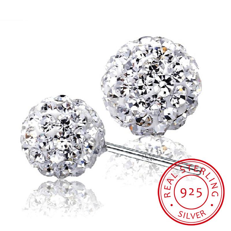 Simple 925 Sterling Silver Earrings Full Crystal Ball Stud Earrings Gift For Women brincos S-E35
Simple 925 Sterling Silver Earrings Full Crystal Ball Stud Earrings Gift For Women brincos S-E35
