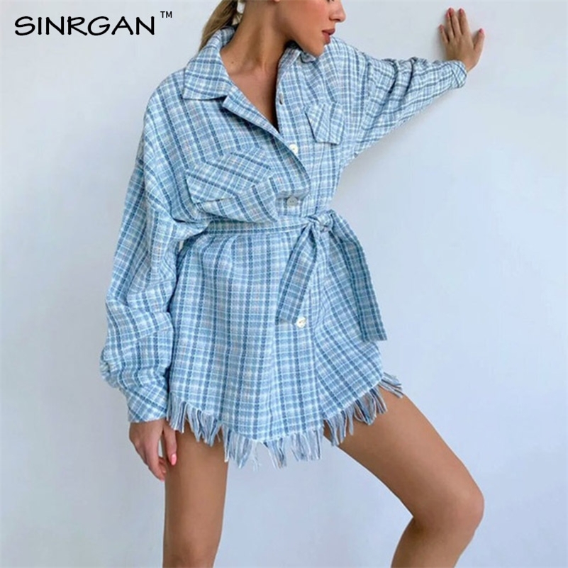 NANKEY Women Winter New Tassel Dress Clothing Blue Plaid Woolen Jacket Loose Outfit Casual Ladies Tops Outerwear 201112
NANKEY Women Winter New Tassel Dress Clothing Blue Plaid Woolen Jacket Loose Outfit Casual Ladies Tops Outerwear 201112
