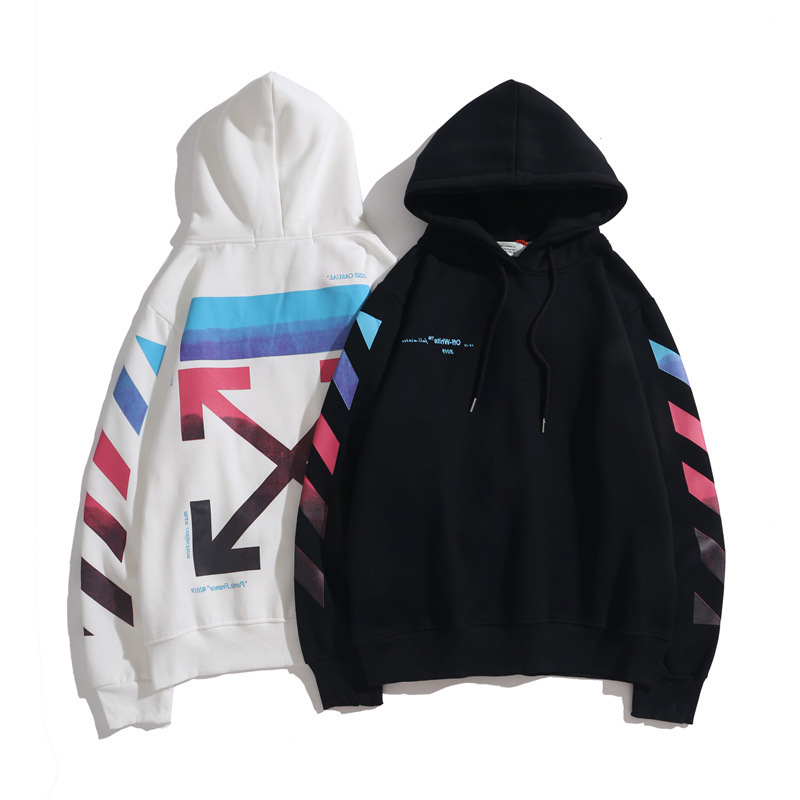 Off Trendy White Raistyle Gradual Change Printing Hoodie with Plush Sweater for Men and Women, Black
Off Trendy White Raistyle Gradual Change Printing Hoodie with Plush Sweater for Men and Women, Black