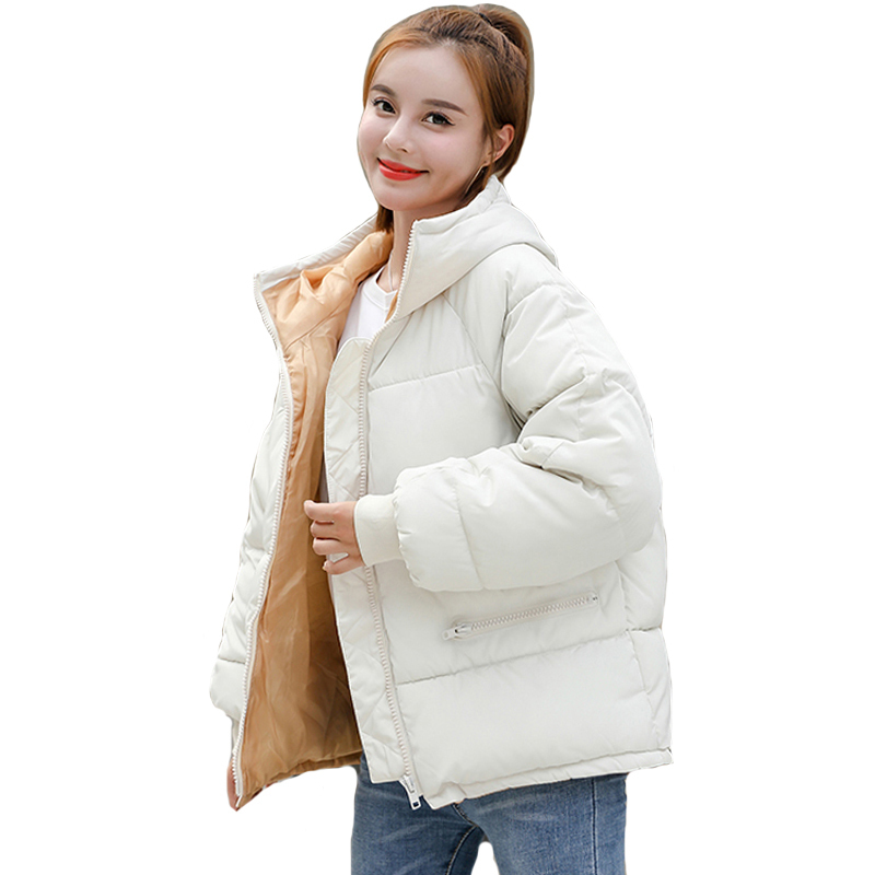 Korean Style New Winter Jacket Women Hooded Cotton Padded Oversived Female Winter Coat Outwear Fashion Short Warm Parka 201127