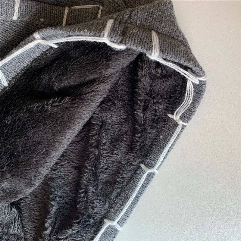 Knitted Sweater Men Hoodie Pullover Jumper Streetwear Cropped Fall Trendy Spliced Plus Size Stitching Hooded Sweatshirt 201118