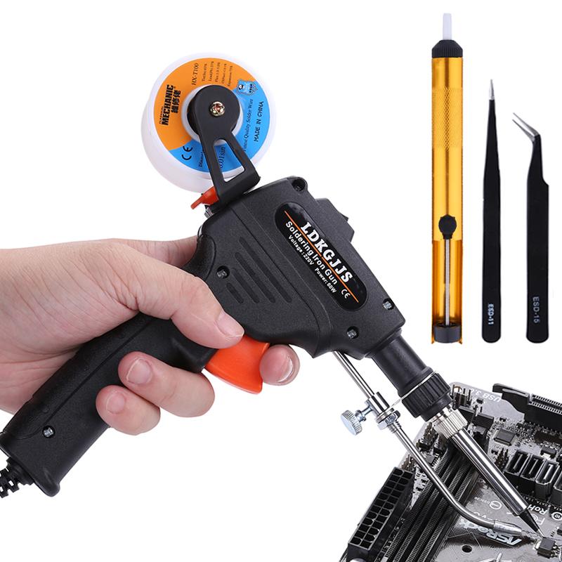110V/220V 60W Hand-held Electric Soldering Iron Internal Heating Soldering Gun Solda Automatically Send Tin BGA Welding Tools
110V/220V 60W Hand-held Electric Soldering Iron Internal Heating Soldering Gun Solda Automatically Send Tin BGA Welding Tools