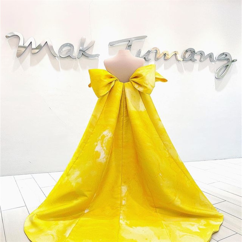 bright yellow evening dresses luxury crystal lace appliqued ruched satin prom dress sexy strapless custom made robe de soire