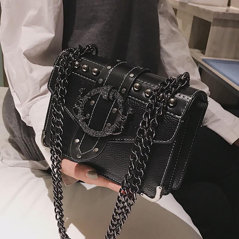 European Fashion Female Square Bag 2021 New Quality PU Leather Women's Designer Handbag Rivet Lock Chain Shoulder Messenger bags, Black
European Fashion Female Square Bag 2021 New Quality PU Leather Women's Designer Handbag Rivet Lock Chain Shoulder Messenger bags, Black