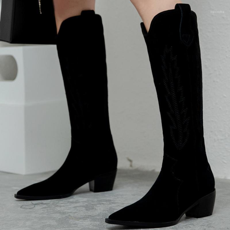 Women's natural suede leather thick med heel knee high boots warm plush winter high boots Embroidery retro long autumn shoes hot1, Black
Women's natural suede leather thick med heel knee high boots warm plush winter high boots Embroidery retro long autumn shoes hot1, Black