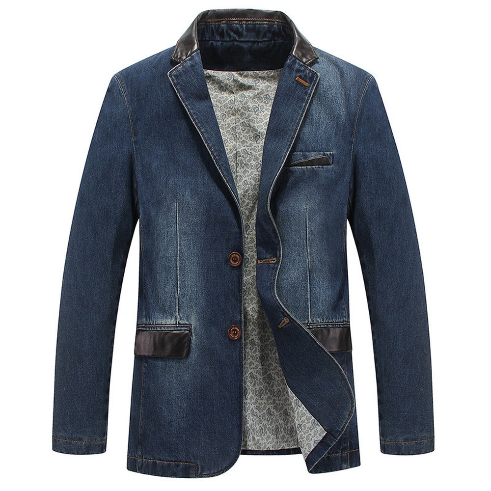 New Mens Fashion Denim Jacket Casual Long 100% Cotton Male Jeans Coat Autumn Spring High Quality Windbreakers M-4XL 201118