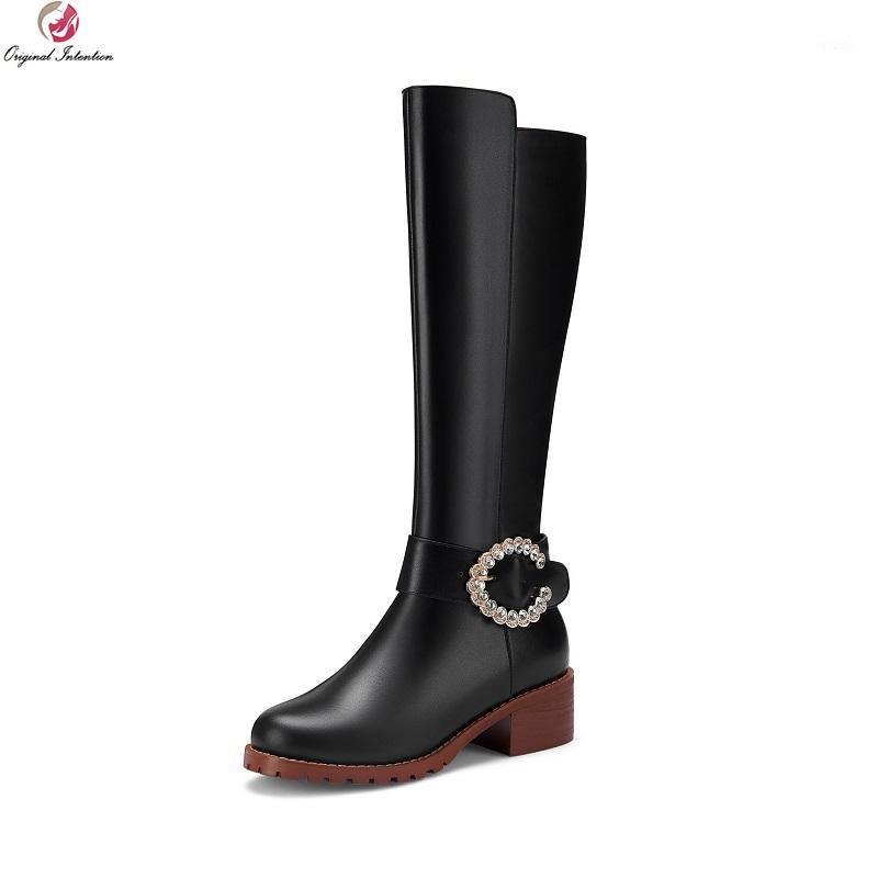 Original Intention Women Knee High Boots Real Leather Round Toe Rhinestone Chunky Heels Boots Black Shoes Woman Plus Size 5-131, Oi1195 black
Original Intention Women Knee High Boots Real Leather Round Toe Rhinestone Chunky Heels Boots Black Shoes Woman Plus Size 5-131, Oi1195 black