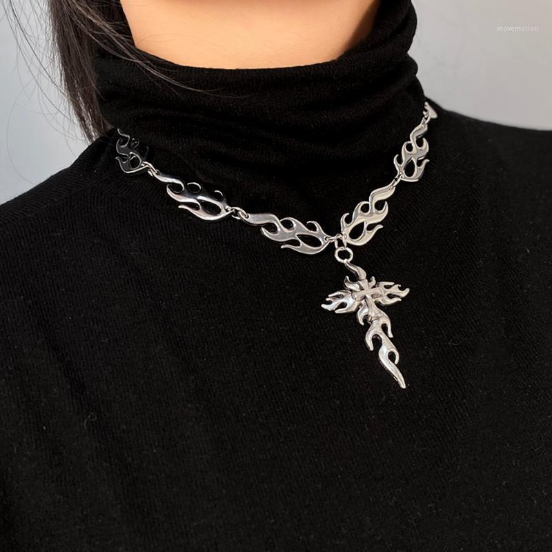 Harajuku Punk Flame Cross Necklace Choker Clavicle Hip Hop Flame Cross Pendant Rock Necklaces Collar Metal Women Girl Jewelry1
Harajuku Punk Flame Cross Necklace Choker Clavicle Hip Hop Flame Cross Pendant Rock Necklaces Collar Metal Women Girl Jewelry1