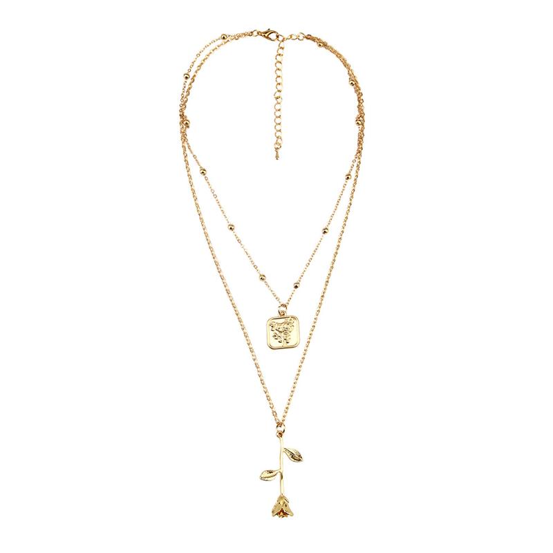 Multi-Layer Women Necklace Flower Rose Pendant Gold Long Chain Link Necklaces Charm Beauty Chic Jewelry
Multi-Layer Women Necklace Flower Rose Pendant Gold Long Chain Link Necklaces Charm Beauty Chic Jewelry
