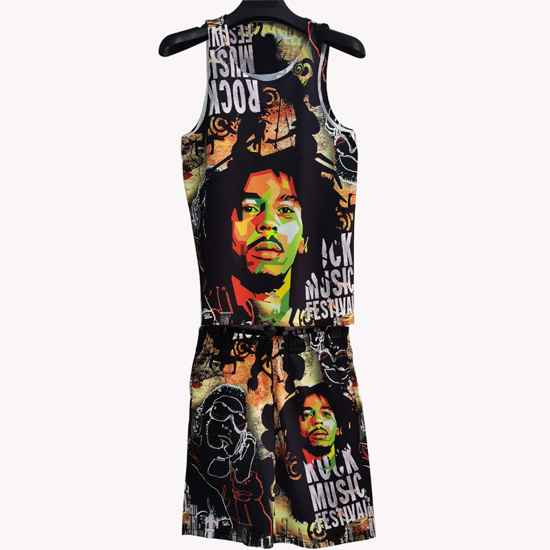 Men's color sports vest Fashion Top set Blue hip hop portrait digital printing loose mesh breathable, Colour 
Men's color sports vest Fashion Top set Blue hip hop portrait digital printing loose mesh breathable, Colour