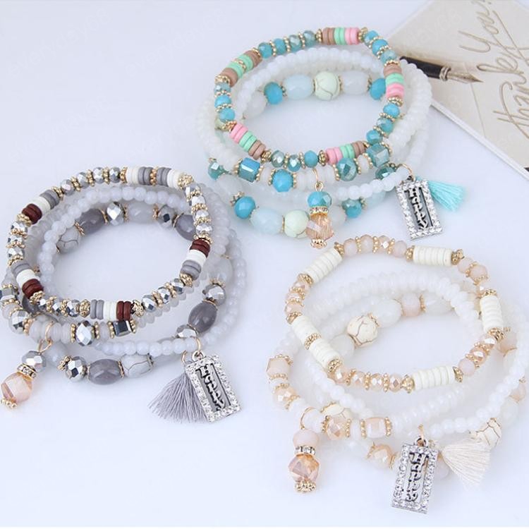 Bohemian Beaded Bracelet Multilayer Crystal Bangle Charm Stretch Summer Beach Chain Stackable Boho Tassel Bracelets Jewelry Set
Bohemian Beaded Bracelet Multilayer Crystal Bangle Charm Stretch Summer Beach Chain Stackable Boho Tassel Bracelets Jewelry Set