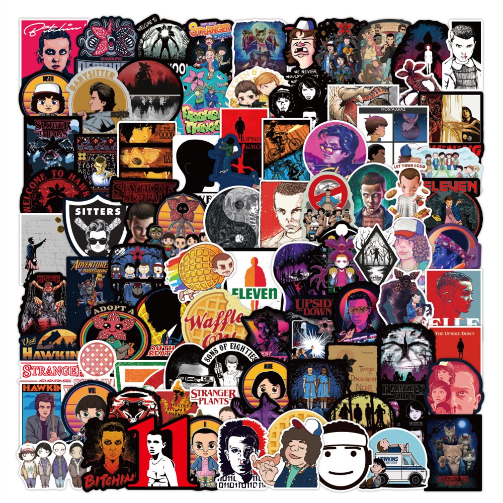 Pack of 100Pcs Hotsale Strange Things Stickers Waterproof No-duplicate sticker Kids Toys For Skateboard Luggage Bottle Car Decals, Multi-color
Pack of 100Pcs Hotsale Strange Things Stickers Waterproof No-duplicate sticker Kids Toys For Skateboard Luggage Bottle Car Decals, Multi-color