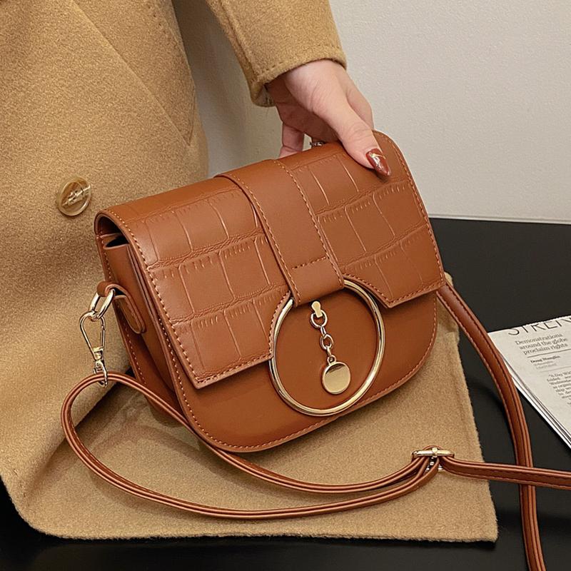 Retro Small Stone Pattern Flap Crossbody Bag Luxury Women Brand Round Ring Decoration Messenger Handbag Pu Leather Shoulder Bag, Black
Retro Small Stone Pattern Flap Crossbody Bag Luxury Women Brand Round Ring Decoration Messenger Handbag Pu Leather Shoulder Bag, Black