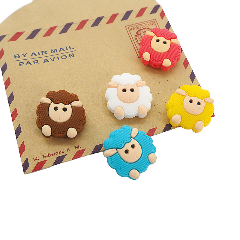 Chenkai 10PCS Silicone Sheep Beads Baby Chewing Pendant Nursing Sensory Teething Pacifier DIY Necklace Chain Nursing Accessories Y1221