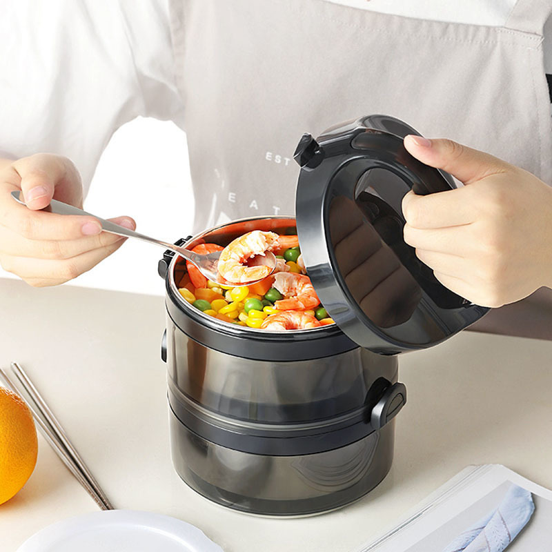 Thermos Lunch Box Thermos Food Jar Keep Food Hot Container Thermal Insulation Storage 304 Stainless Steel Vacuum Flask Box 201015