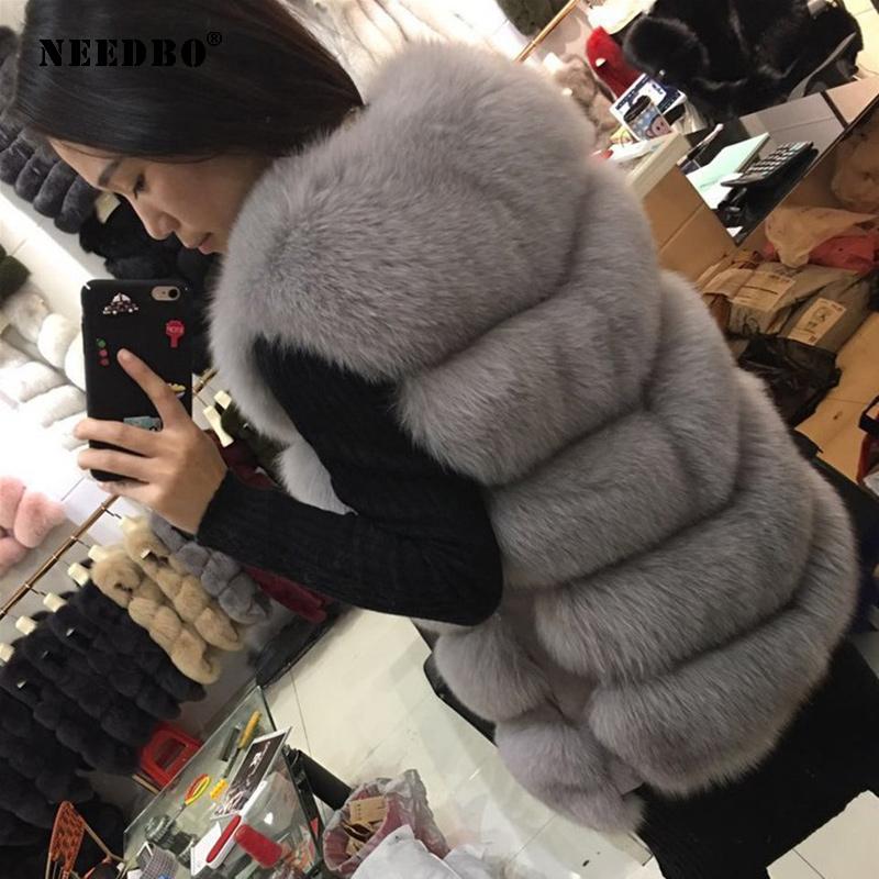 Women's Fur & Faux Women Vest Coat Ladies Winter Warm Jacket Oversize Outerwear Female Soft Fluffy