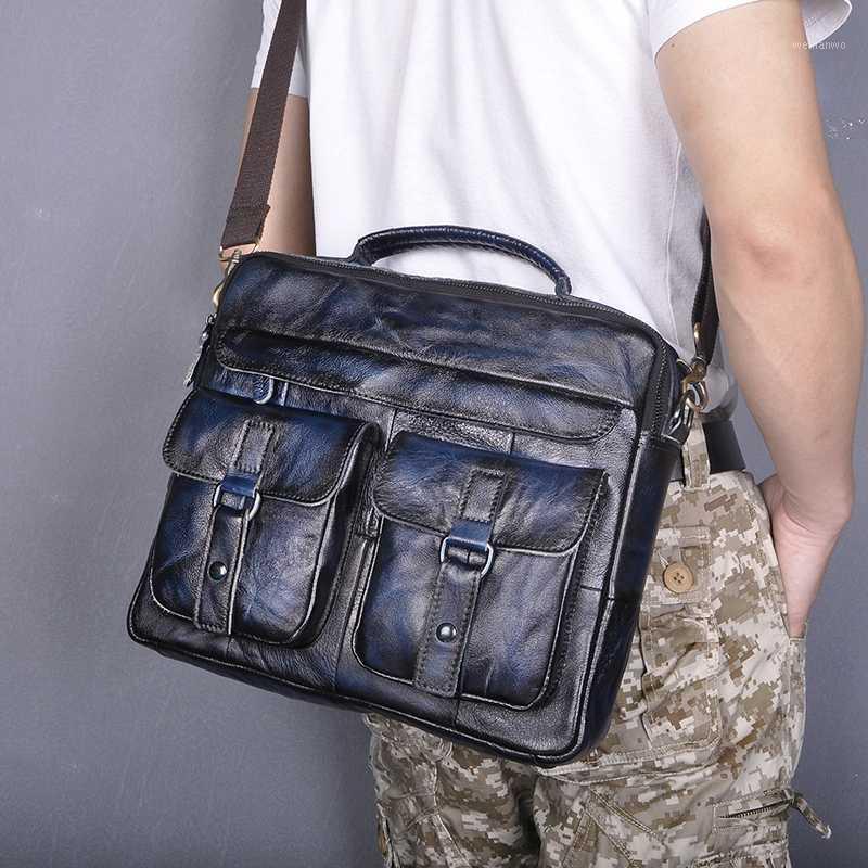 Le'aokuu Men Quality Real Leather Antique Style Blue Briefcase Business 13" Laptop Cases Attache Messenger Bags Portfolio B2071, Black
Le'aokuu Men Quality Real Leather Antique Style Blue Briefcase Business 13" Laptop Cases Attache Messenger Bags Portfolio B2071, Black