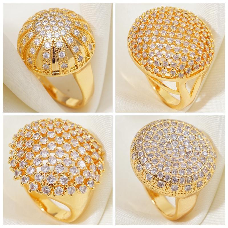 Cluster Rings Big Round Design Zirconia Ring Luxury Wedding Party Gold For Women Middle East Style Vintage Dubai Jewelry Drop1 
Cluster Rings Big Round Design Zirconia Ring Luxury Wedding Party Gold For Women Middle East Style Vintage Dubai Jewelry Drop1