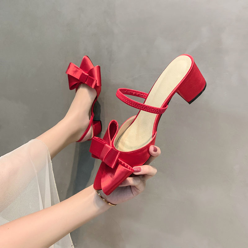 2021 New Pointed Down Half-woman Wear Fashion High-heeled Bow and Lazy Muller Slippers 4u89, Black(heels two inches)
2021 New Pointed Down Half-woman Wear Fashion High-heeled Bow and Lazy Muller Slippers 4u89, Black(heels two inches)