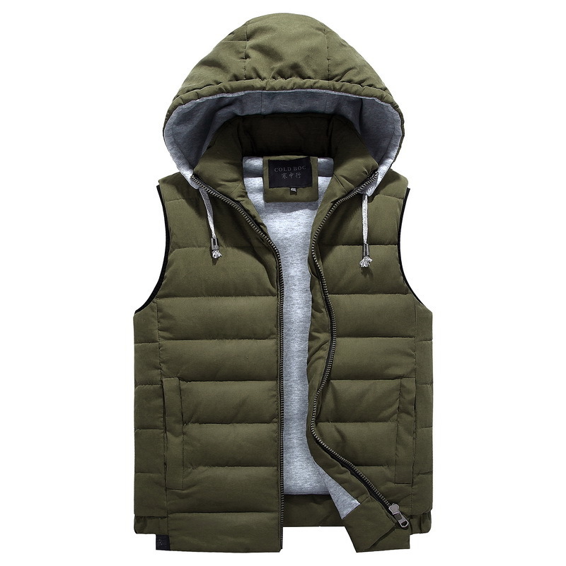 Men 4Xl-8Xl Parka Hooded Vest Winter Autumn New Thick Warm Casual Windbreaker Baggy Padded Outerwear Waistcoat Sleeveless Jacket 201126