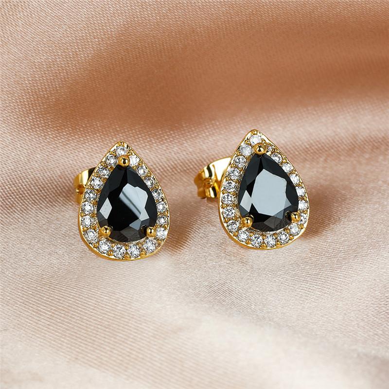 Vintage Black Stone Water Drop Zircon Stud Earrings For Women Wedding Jewelry Fashion Rose Gold/Black/Gold/Silver Color Earrings
Vintage Black Stone Water Drop Zircon Stud Earrings For Women Wedding Jewelry Fashion Rose Gold/Black/Gold/Silver Color Earrings