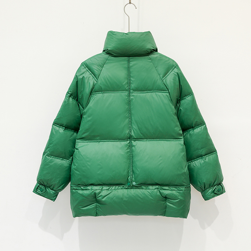 Down Parka Women Thicken Warm Down Jacket Winter Loose Short Stand Collar Female 90% White Duck Down Coat Women's Outerwear 201019