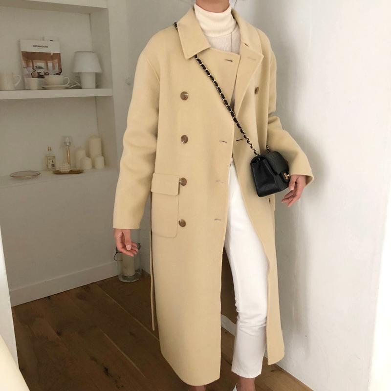 Comelsexy Winter Coats Blends Female Double Breasted Turn-down Collar Elegant Loose Solid Women Woolen Chic Casual Long Clothe, Blue
Comelsexy Winter Coats Blends Female Double Breasted Turn-down Collar Elegant Loose Solid Women Woolen Chic Casual Long Clothe, Blue