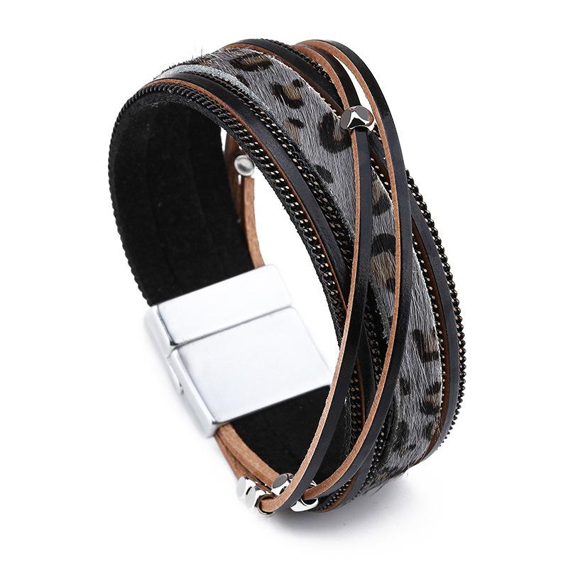 Leopard Leather Bracelets For Women Fashion Metal Beads Wide Wrap Bohemian Bracelet Party Jewelry
Leopard Leather Bracelets For Women Fashion Metal Beads Wide Wrap Bohemian Bracelet Party Jewelry