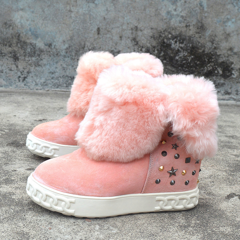 with Snow Black Cow Suede Pink Star Rivets Studded Calf Eight Inches High Rise From Heel Winter Teddy Boots Women's Shoes 5gun
with Snow Black Cow Suede Pink Star Rivets Studded Calf Eight Inches High Rise From Heel Winter Teddy Boots Women's Shoes 5gun