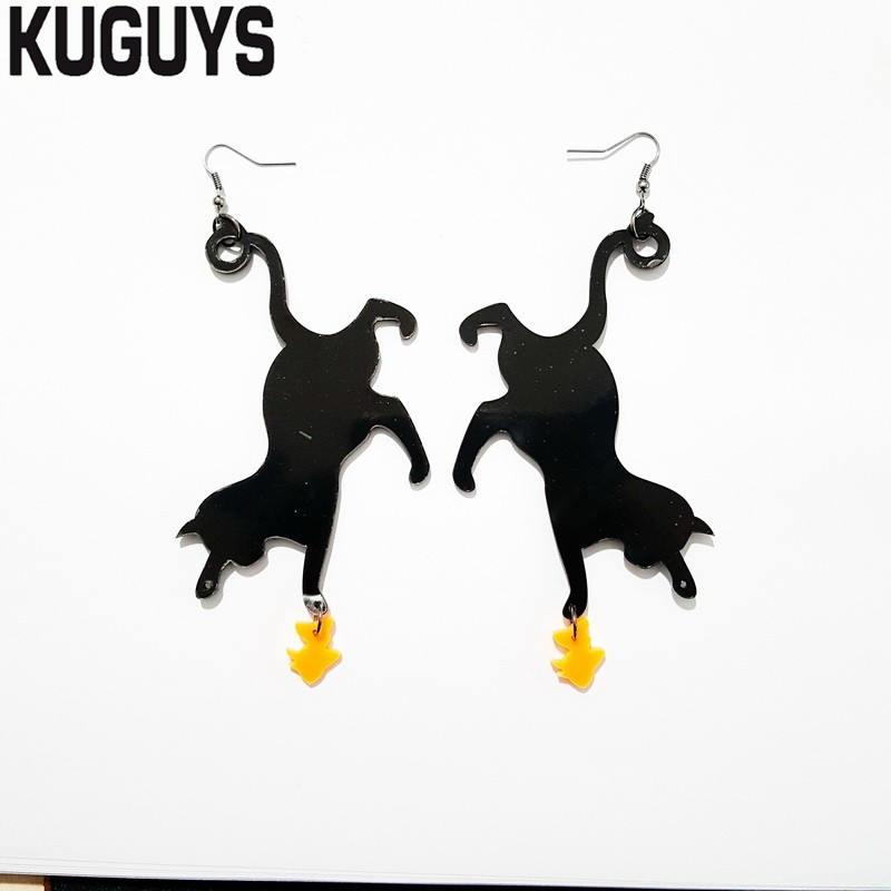 KUGUYS Trendy Jewelry Black Cat and Goldfish Earrings for Women Oorbellen Fashion Acrylic Drop Earrings Pendientes Brincos
KUGUYS Trendy Jewelry Black Cat and Goldfish Earrings for Women Oorbellen Fashion Acrylic Drop Earrings Pendientes Brincos